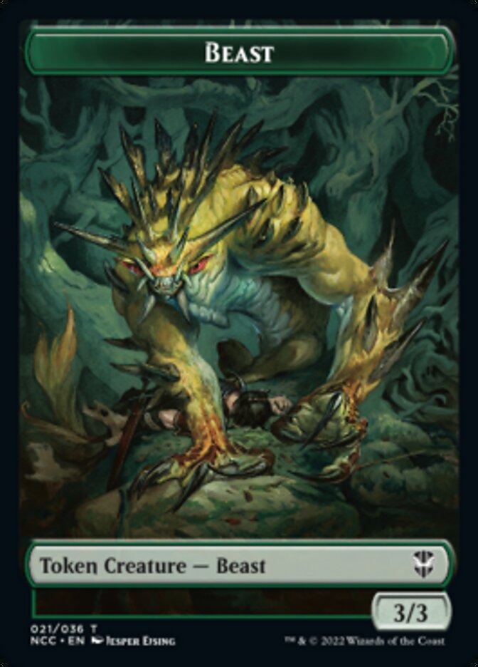 Beast // Saproling Double-sided Token [Streets of New Capenna Commander Tokens] | The Time Vault CA