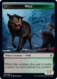 Wolf // Food (15) Double-sided Token [Throne of Eldraine Tokens] | The Time Vault CA