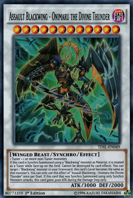 Assault Blackwing - Onimaru the Divine Thunder [TDIL-EN049] Super Rare | The Time Vault CA
