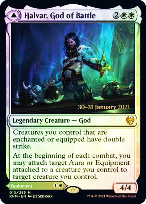 Halvar, God of Battle // Sword of the Realms  [Kaldheim Prerelease Promos] | The Time Vault CA