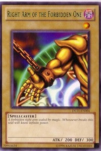 Right Arm of the Forbidden One (Green) [DL11-EN004] Rare | The Time Vault CA