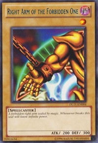 Right Arm of the Forbidden One (Blue) [DL11-EN004] Rare | The Time Vault CA