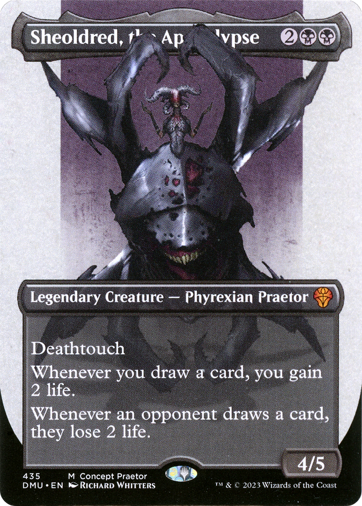 Sheoldred, the Apocalypse (Borderless Concept Praetors) [Phyrexia: All Will Be One] | The Time Vault CA