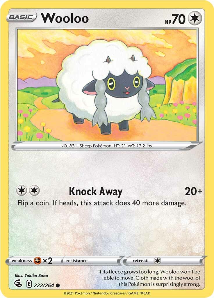 Wooloo (222/264) [Sword & Shield: Fusion Strike] | The Time Vault CA