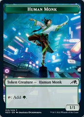 Spirit (002) // Human Monk Double-sided Token [Kamigawa: Neon Dynasty Tokens] | The Time Vault CA