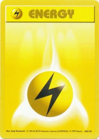 Lightning Energy (100/102) [Base Set Shadowless Unlimited] | The Time Vault CA