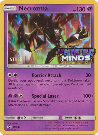 Necrozma (SM204) (Staff Prerelease Promo) [Sun & Moon: Black Star Promos] | The Time Vault CA