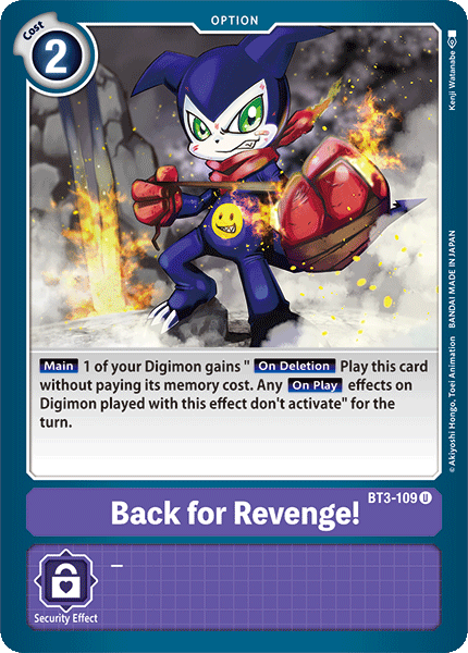 Back for Revenge! [BT3-109] [Release Special Booster Ver.1.0] | The Time Vault CA