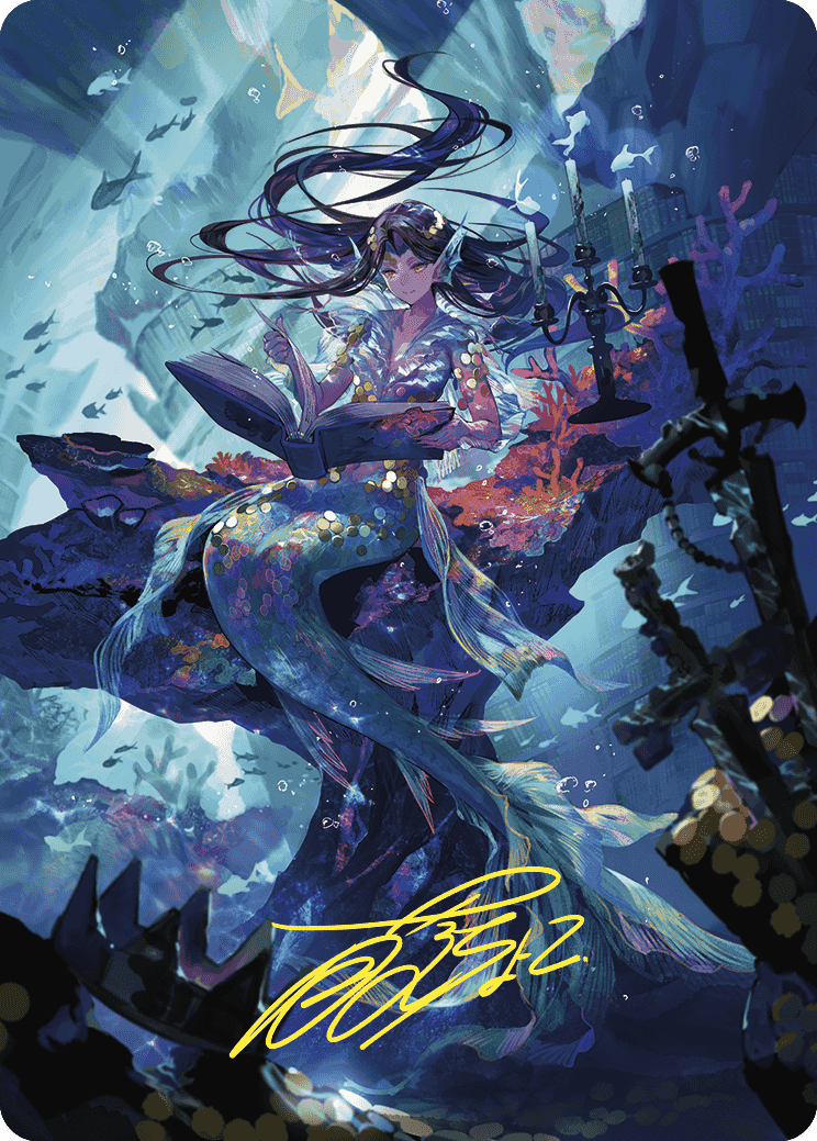 Rhystic Study Art Card (Gold-Stamped Signature) [Wilds of Eldraine Art Series] | The Time Vault CA