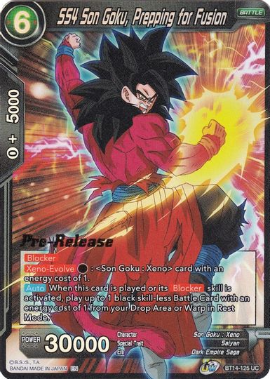 SS4 Son Goku, Prepping for Fusion (BT14-125) [Cross Spirits Prerelease Promos] | The Time Vault CA