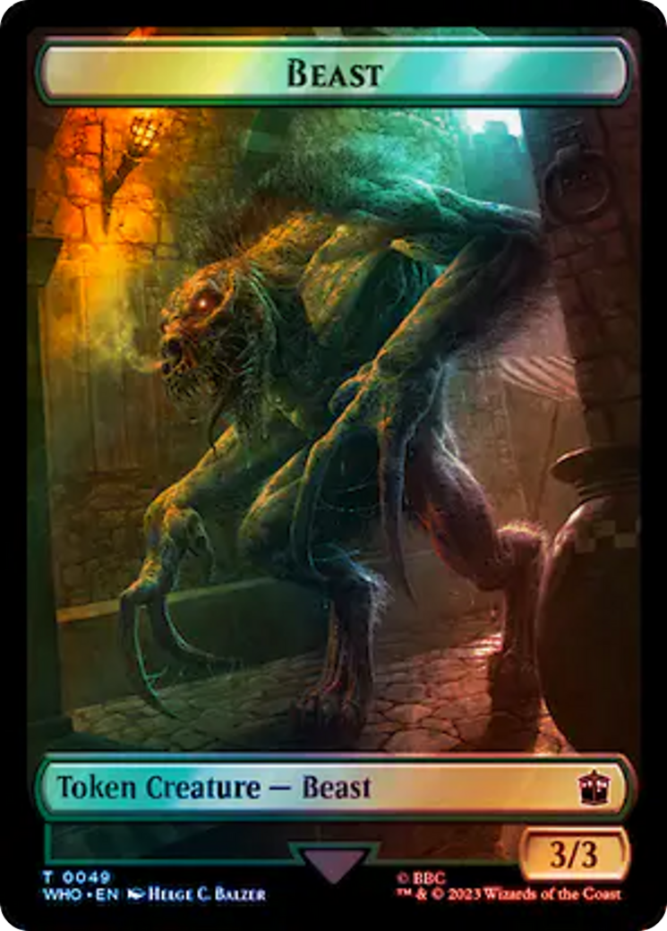 Alien Rhino // Beast Double-Sided Token (Surge Foil) [Doctor Who Tokens] | The Time Vault CA