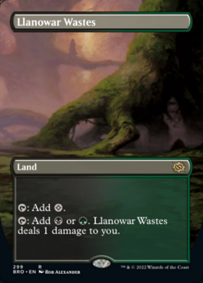 Llanowar Wastes (Borderless Alternate Art) [The Brothers' War] | The Time Vault CA