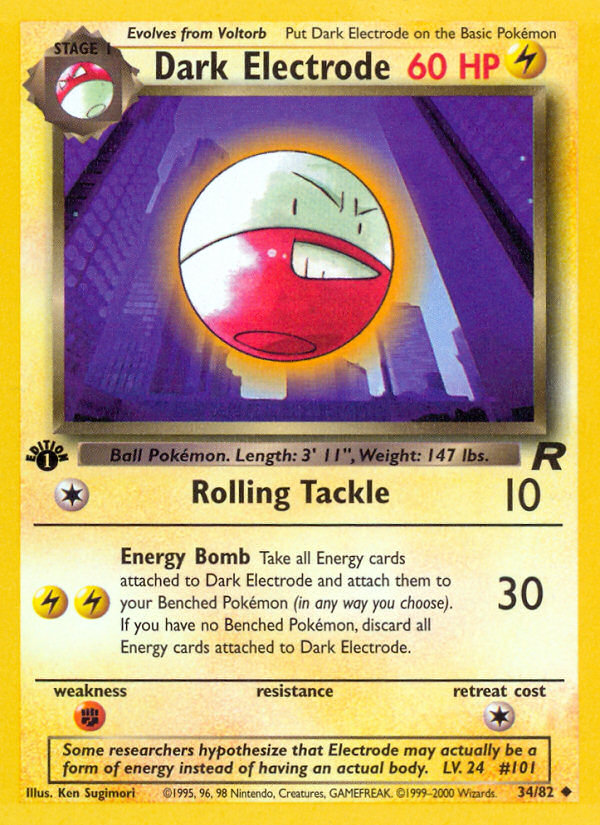 Dark Electrode (34/82) [Team Rocket 1st Edition] | The Time Vault CA