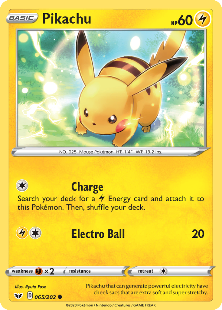 Pikachu (065/202) [Sword & Shield: Base Set] | The Time Vault CA