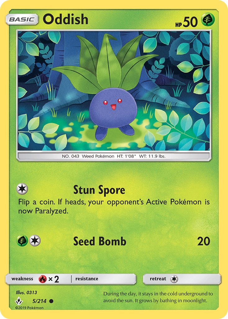 Oddish (5/214) [Sun & Moon: Unbroken Bonds] | The Time Vault CA