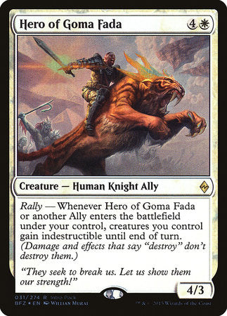 Hero of Goma Fada [Battle for Zendikar Promos] | The Time Vault CA