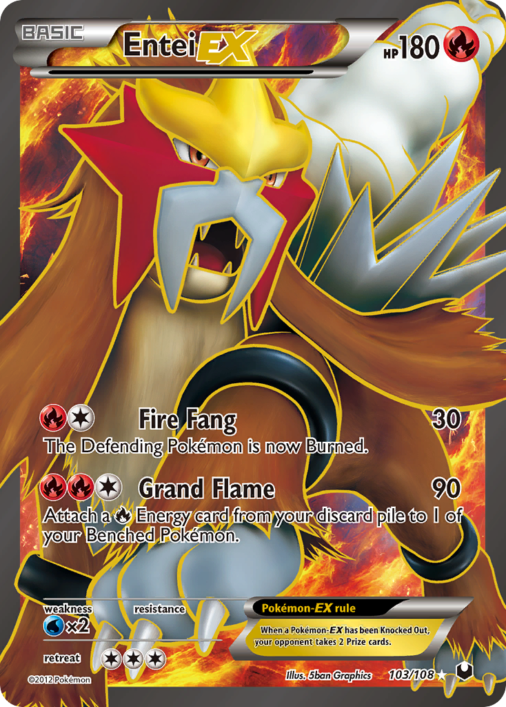 Entei EX (103/108) [Black & White: Dark Explorers] | The Time Vault CA