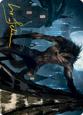 Stalking Predator Art Card (Gold-Stamped Signature) [Innistrad: Midnight Hunt Art Series] | The Time Vault CA