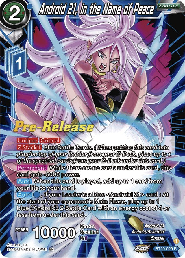 Android 21, in the Name of Peace (BT20-029) [Power Absorbed Prerelease Promos] | The Time Vault CA