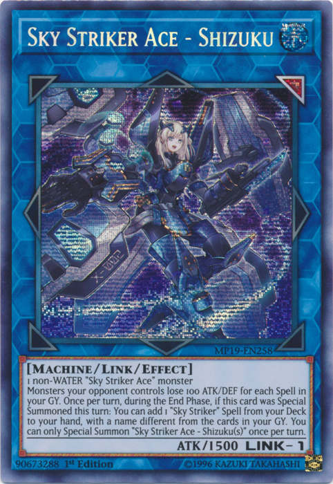 Sky Striker Ace - Shizuku [MP19-EN258] Prismatic Secret Rare | The Time Vault CA