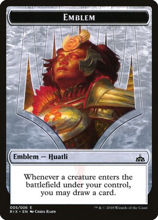Emblem - Huatli [Rivals of Ixalan Tokens] | The Time Vault CA