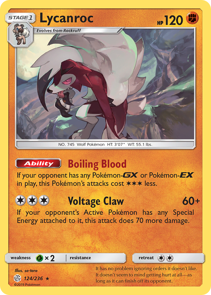 Lycanroc (124/236) [Sun & Moon: Cosmic Eclipse] | The Time Vault CA