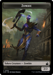 Elf Knight // Zombie Double-Sided Token [Ravnica Remastered Tokens] | The Time Vault CA