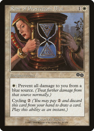 Rune of Protection: Blue [Urza's Saga] | The Time Vault CA