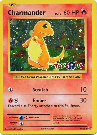 Charmander (9/108) (Toys R Us Promo) [XY: Evolutions] | The Time Vault CA
