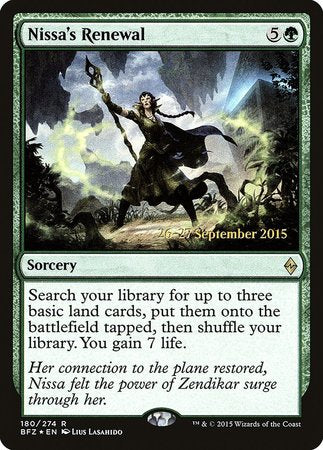 Nissa's Renewal [Battle for Zendikar Promos] | The Time Vault CA