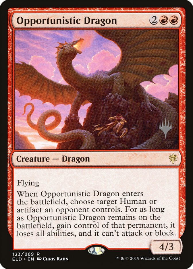 Opportunistic Dragon (Promo Pack) [Throne of Eldraine Promos] | The Time Vault CA