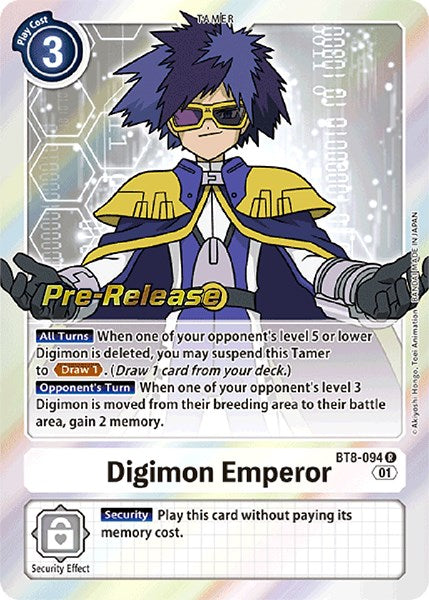 Digimon Emperor [BT8-094] [New Awakening Pre-Release Promos] | The Time Vault CA