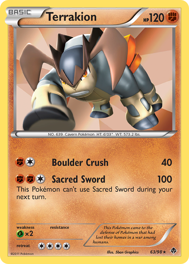 Terrakion (63/98) [Black & White: Emerging Powers] | The Time Vault CA