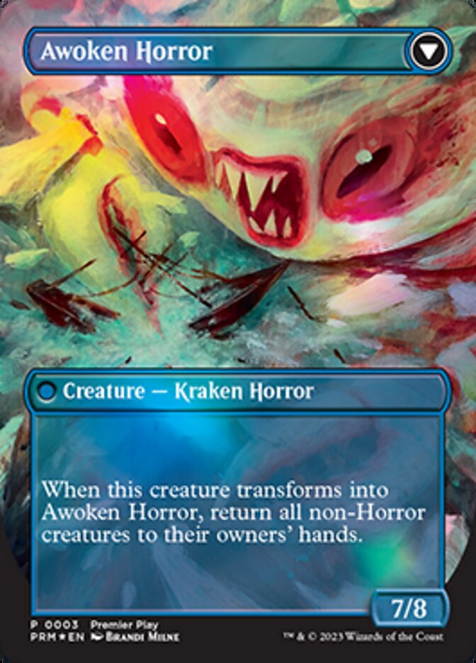 Thing in the Ice // Awoken Horror (Borderless Alternate Art) [Regional Championship Qualifiers 2023] | The Time Vault CA