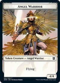 Angel Warrior // Construct Double-sided Token [Zendikar Rising Tokens] | The Time Vault CA