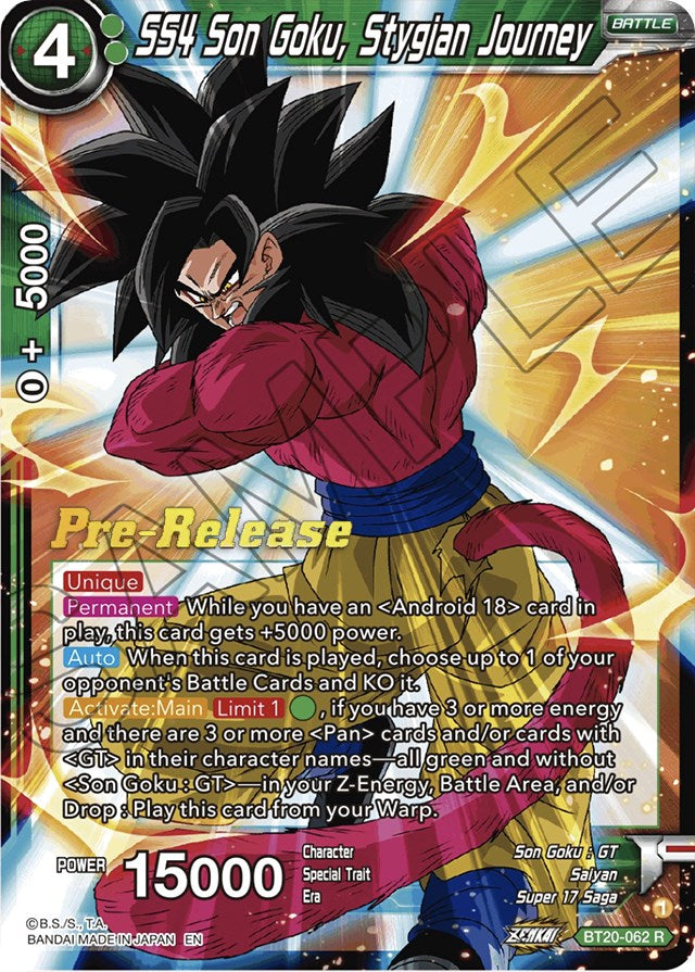 SS4 Son Goku, Stygian Journey (BT20-062) [Power Absorbed Prerelease Promos] | The Time Vault CA