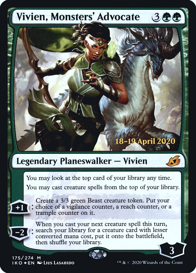 Vivien, Monsters' Advocate  [Ikoria: Lair of Behemoths Prerelease Promos] | The Time Vault CA