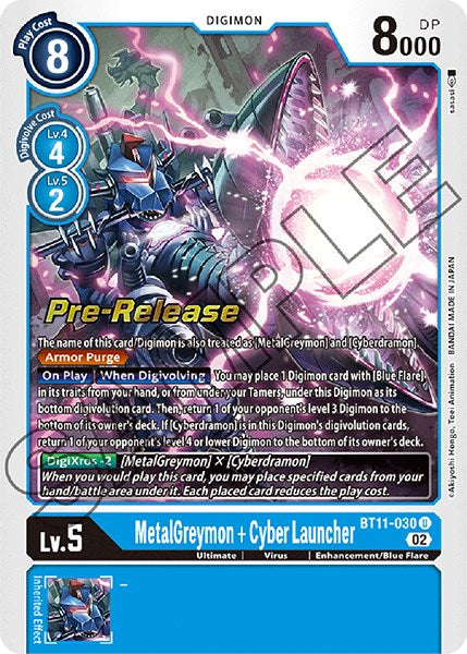 MetalGreymon + Cyber Launcher [BT11-030] [Dimensional Phase Pre-Release Promos] | The Time Vault CA