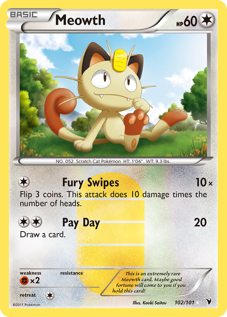 Meowth (102/101) [Black & White: Noble Victories] | The Time Vault CA