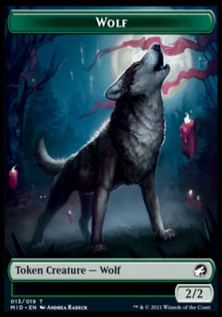 Wolf // Zombie (015) Double-sided Token [Innistrad: Midnight Hunt Tokens] | The Time Vault CA