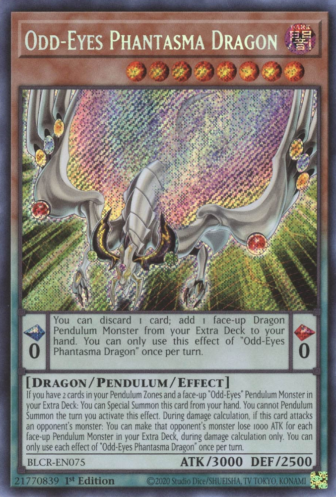 Odd-Eyes Phantasma Dragon [BLCR-EN075] Secret Rare | The Time Vault CA