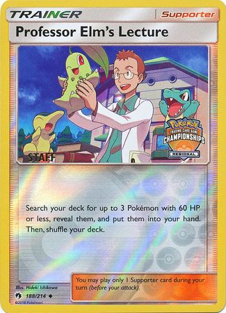 Professor Elm's Lecture (188/214) (Regional Championship Promo Staff) [Sun & Moon: Lost Thunder] | The Time Vault CA