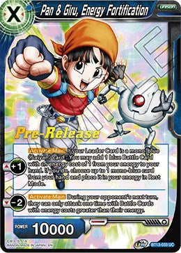 Pan & Giru, Energy Fortification (BT13-033) [Supreme Rivalry Prerelease Promos] | The Time Vault CA