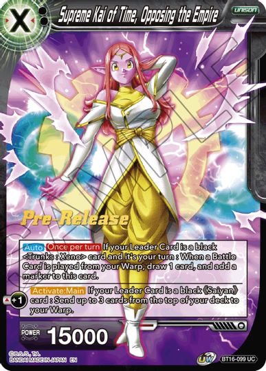 Supreme Kai of Time, Opposing the Empire (BT16-099) [Realm of the Gods Prerelease Promos] | The Time Vault CA