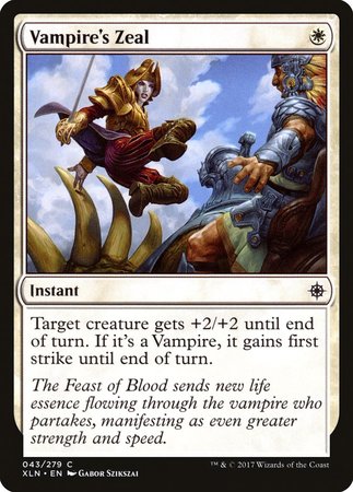 Vampire's Zeal [Ixalan] | The Time Vault CA