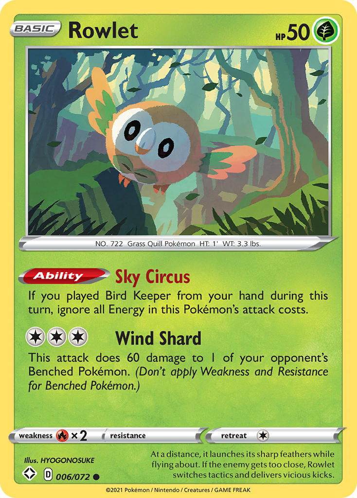 Rowlet (006/072) [Sword & Shield: Shining Fates] | The Time Vault CA