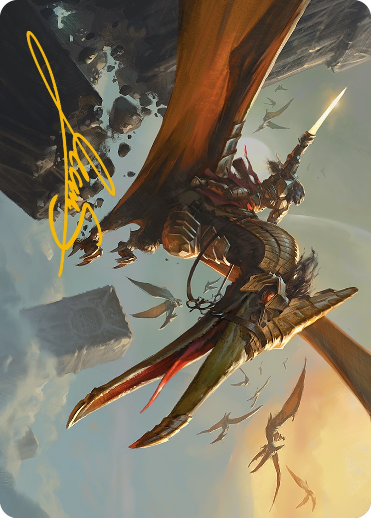 Skyhunter Strike Force Art Card (Gold-Stamped Signature) [Phyrexia: All Will Be One Art Series] | The Time Vault CA