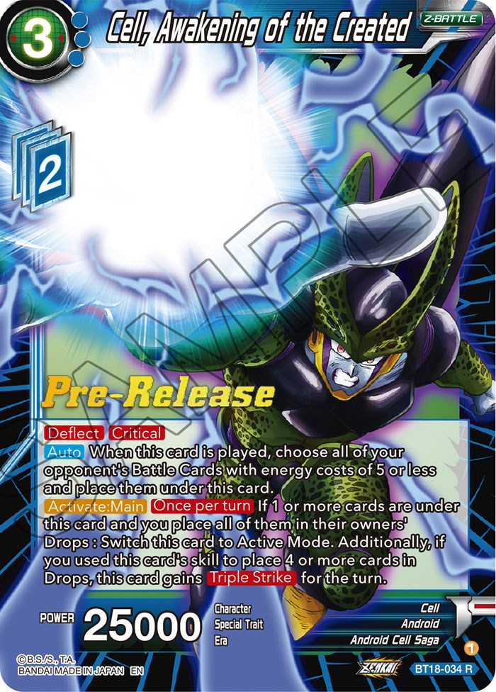Cell, Awakening of the Created (BT18-034) [Dawn of the Z-Legends Prerelease Promos] | The Time Vault CA