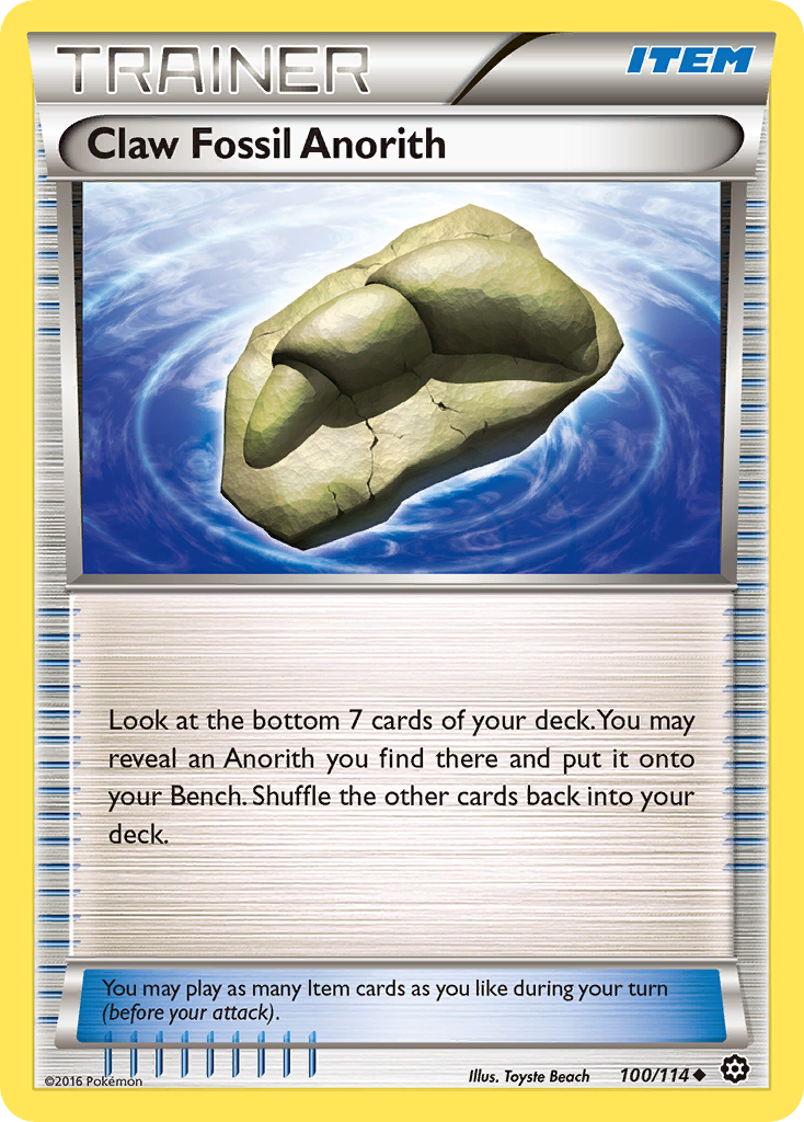 Claw Fossil Anorith (100/114) [XY: Steam Siege] | The Time Vault CA