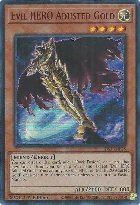 Evil HERO Adusted Gold (Red) [LDS3-EN025] Ultra Rare | The Time Vault CA